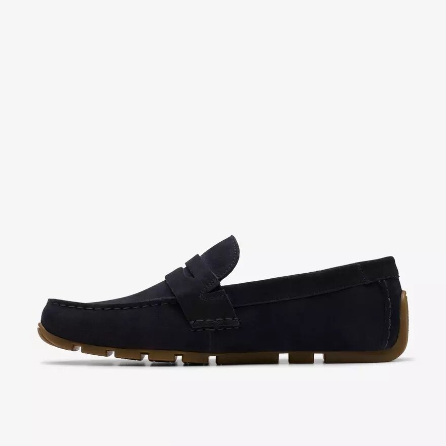 Mocassini da uomo Corsley Bar in pelle scamosciata blu navy Mocassini da uomo Corsley Bar in pelle scamosciata blu navy