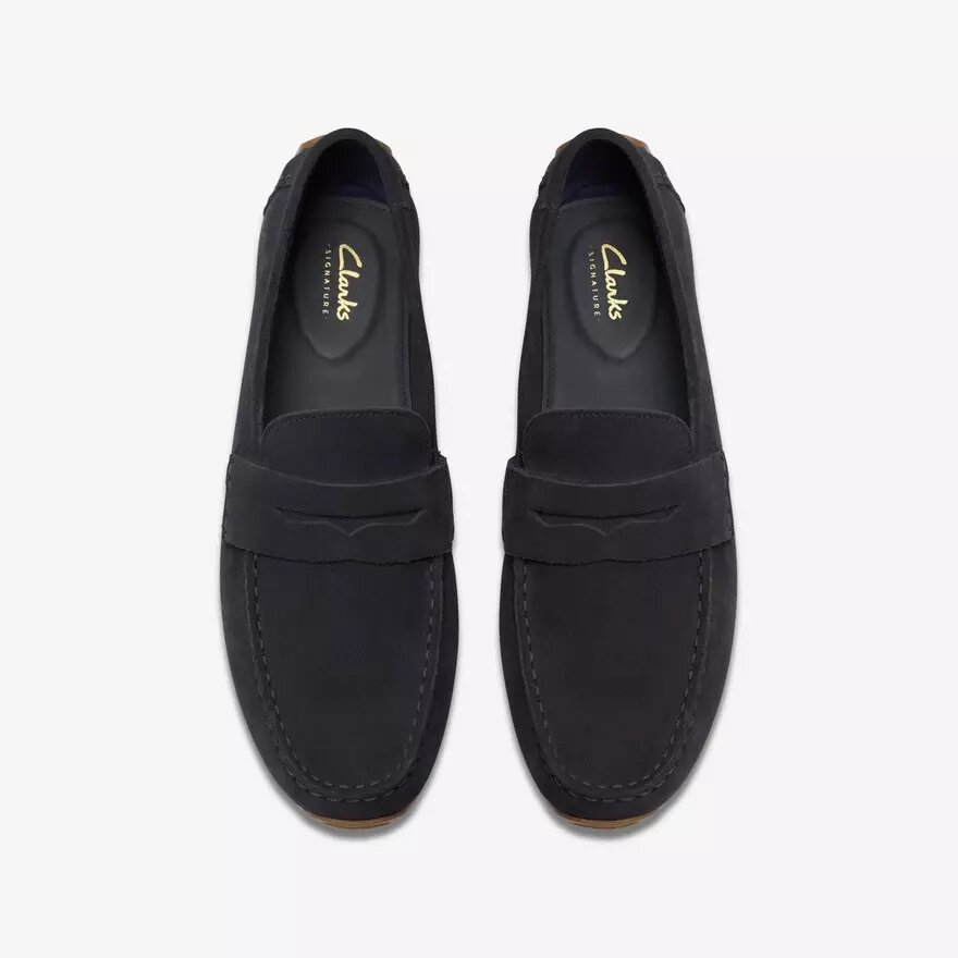 Mocassini da uomo Corsley Bar in pelle scamosciata blu navy Mocassini da uomo Corsley Bar in pelle scamosciata blu navy