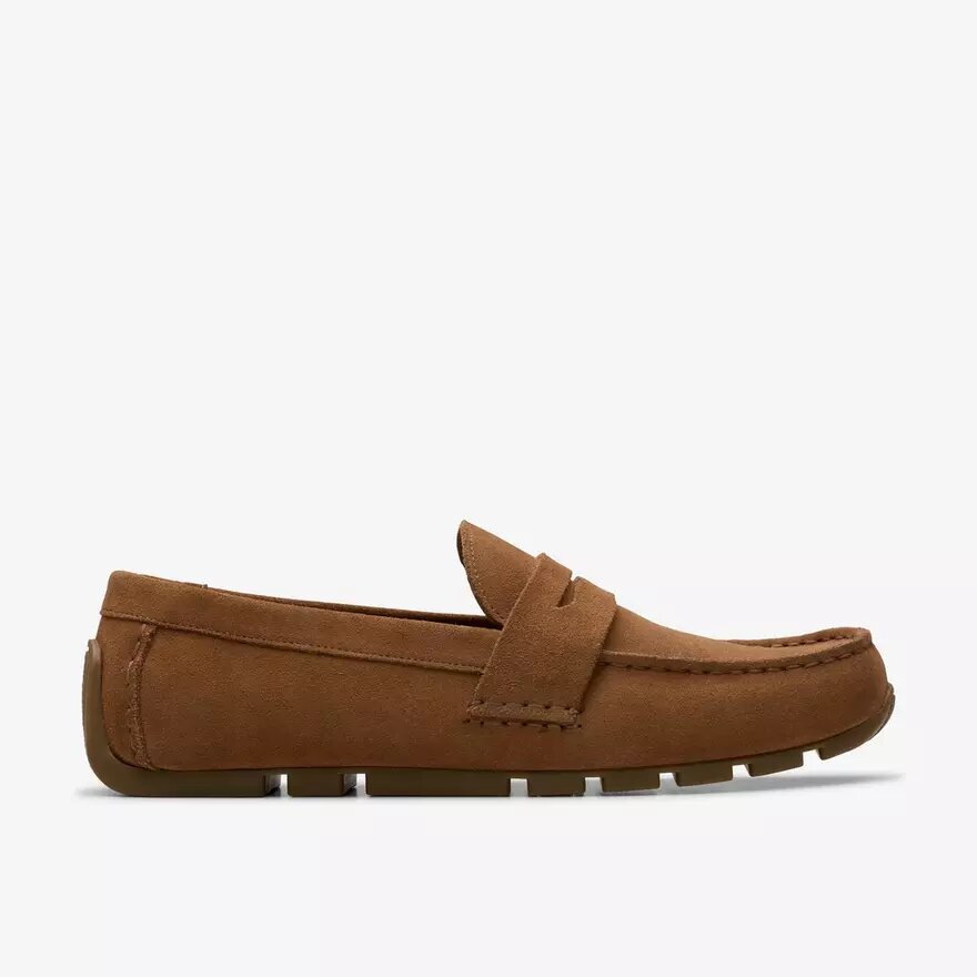 Mocassini da uomo Corsley Bar in pelle scamosciata color cola Mocassini da uomo Corsley Bar in pelle scamosciata color cola