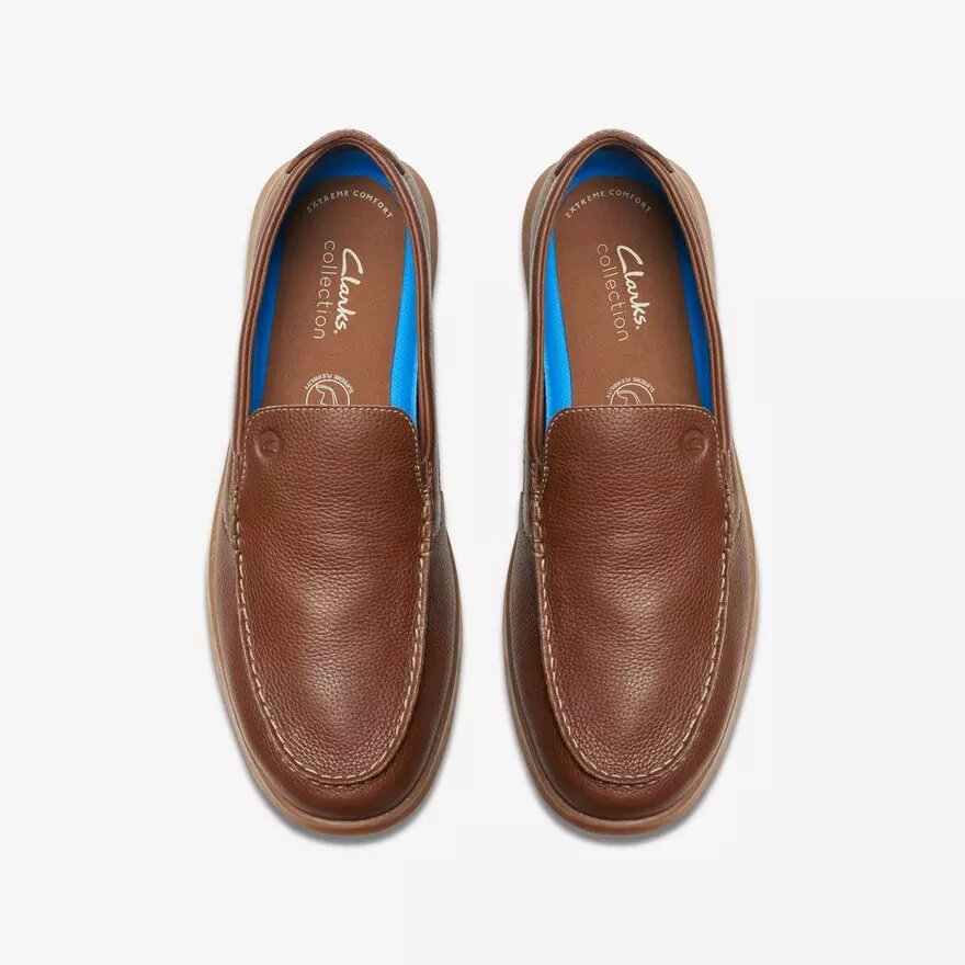 Mocassini da uomo Flexway Step in pelle marrone chiaro, modello slip-on Mocassini da uomo Flexway Step in pelle marrone chiaro, modello slip-on