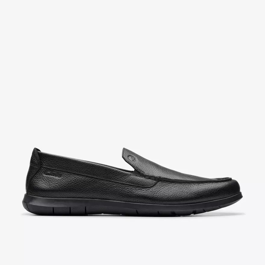 Mocassini da uomo Flexway Step in pelle nera Mocassini da uomo Flexway Step in pelle nera