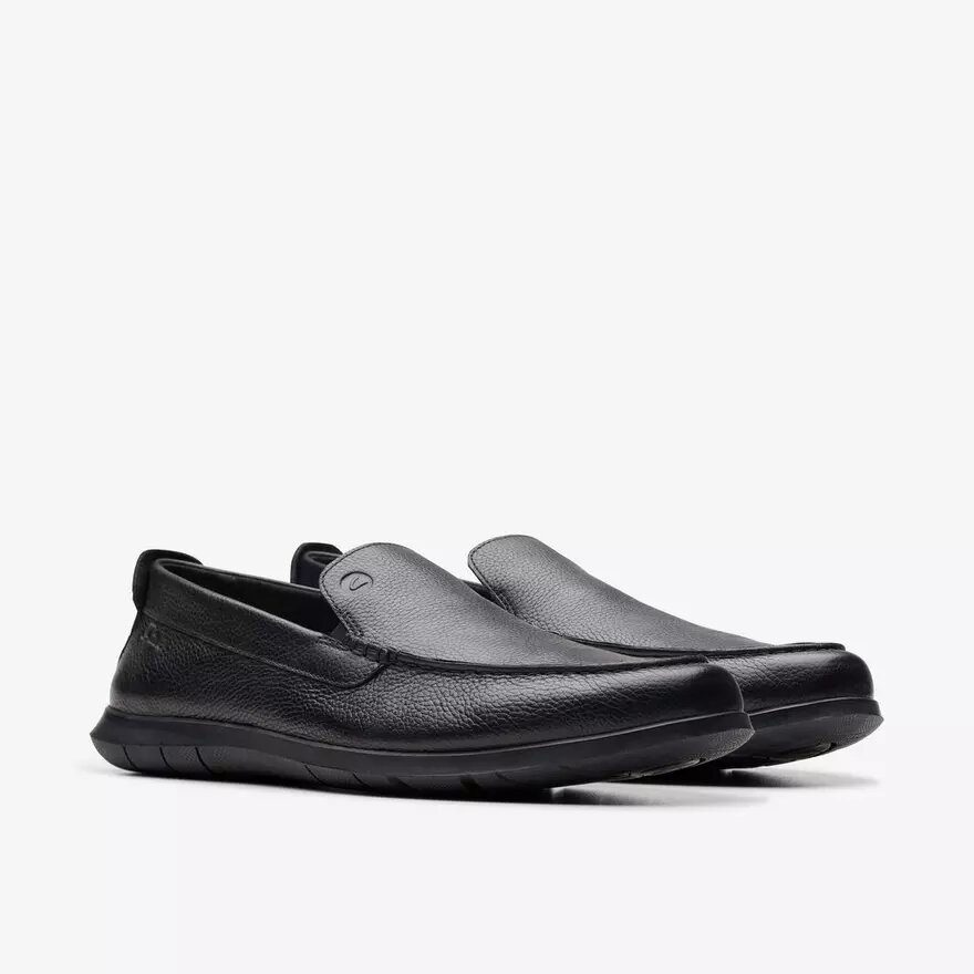 Mocassini da uomo Flexway Step in pelle nera Mocassini da uomo Flexway Step in pelle nera