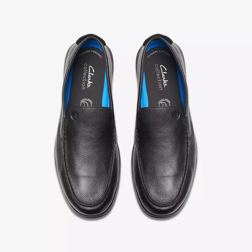 Mocassini da uomo Flexway Step in pelle nera Mocassini da uomo Flexway Step in pelle nera