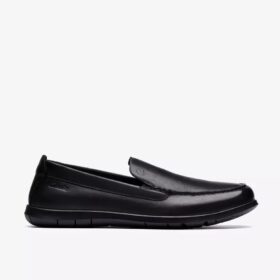 Mocassini da uomo Flexway Step neri lisci