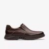 Mocassini da uomo Un Briley Step in pelle color mogano | clarks