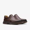 Mocassini da uomo Un Briley Step in pelle color mogano | clarks