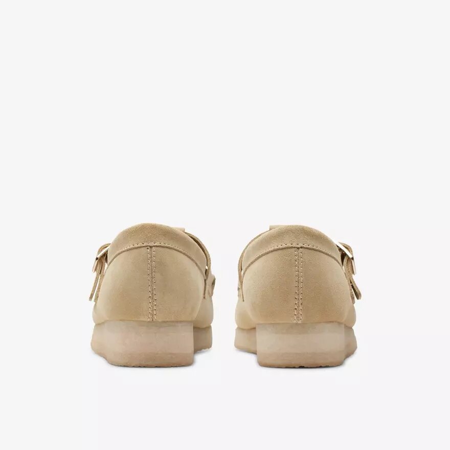 Mocassini Wallabee T-Bar da donna in pelle scamosciata color acero Mocassini Wallabee T-Bar da donna in pelle scamosciata color acero