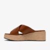 Mule da donna Tessiah 2 con zeppe in pelle color cuoio Mule da donna Tessiah 2 con zeppe in pelle color cuoio
