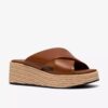 Mule da donna Tessiah 2 con zeppe in pelle color cuoio Mule da donna Tessiah 2 con zeppe in pelle color cuoio