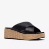 Mule da donna Tessiah 2 con zeppe in pelle nera Mule da donna Tessiah 2 con zeppe in pelle nera