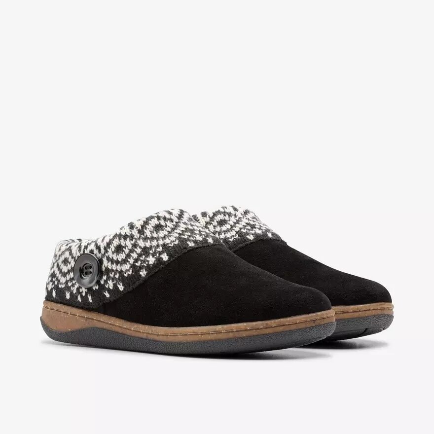 Pantofole da donna Willowdean in maglia nera Pantofole da donna Willowdean in maglia nera