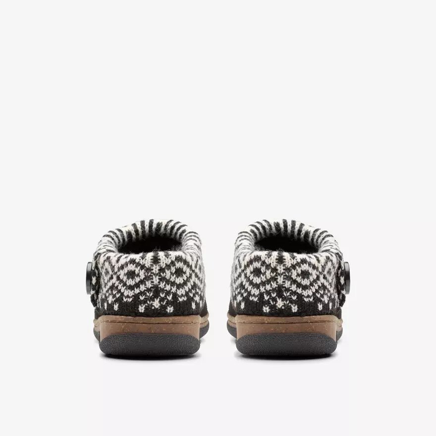 Pantofole da donna Willowdean in maglia nera Pantofole da donna Willowdean in maglia nera