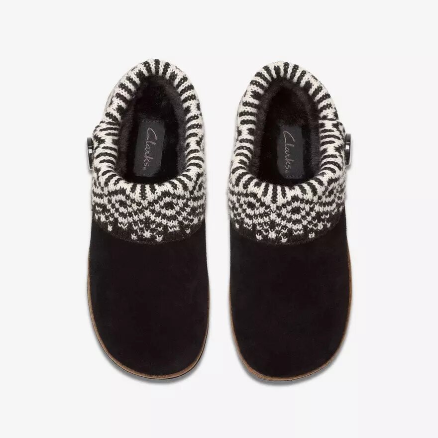 Pantofole da donna Willowdean in maglia nera Pantofole da donna Willowdean in maglia nera
