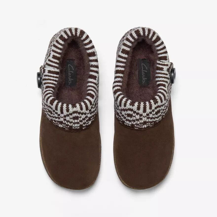 Pantofole da donna Willowdean Sweater marrone scuro Pantofole da donna Willowdean Sweater marrone scuro