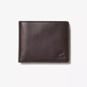Portafoglio classico da uomo in pelle martellata, modello Slimfold, marrone, USA