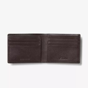 Portafoglio classico da uomo in pelle martellata, modello Slimfold, marrone, USA