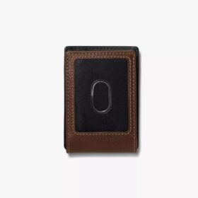 Portafoglio da uomo con clip per banconote, modello Pebble Wide, marrone, USA