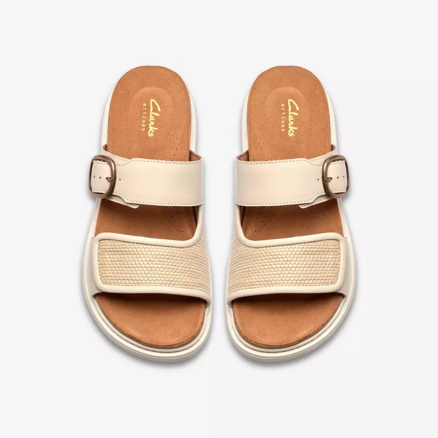 Sandali bassi da donna Arwell Step in pelle color crema Sandali bassi da donna Arwell Step in pelle color crema