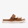 Sandali bassi da donna Arwell Step in pelle marrone chiaro Sandali bassi da donna Arwell Step in pelle marrone chiaro