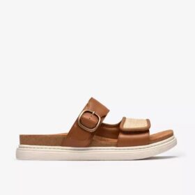 Sandali bassi da donna Arwell Step in pelle marrone chiaro