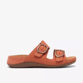 Sandali bassi da donna Cecily Step arancione bruciato