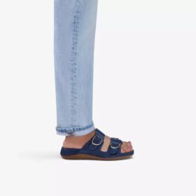 Sandali bassi da donna Cecily Step in nabuk blu navy