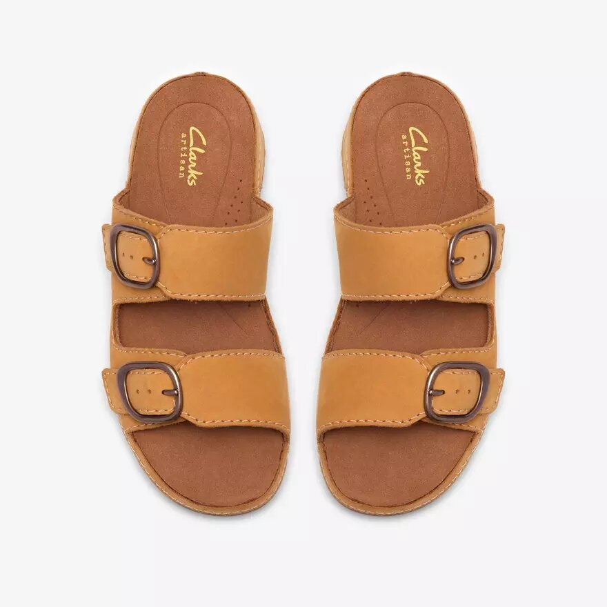 Sandali bassi da donna Cecily Step in nabuk color ocra chiaro Sandali bassi da donna Cecily Step in nabuk color ocra chiaro
