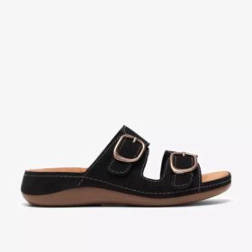 Sandali bassi da donna Cecily Step in nabuk nero