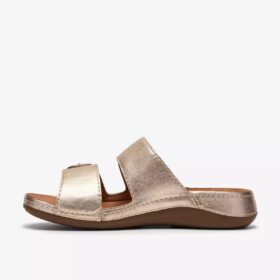 Sandali bassi da donna Cecily Step in pelle color champagne