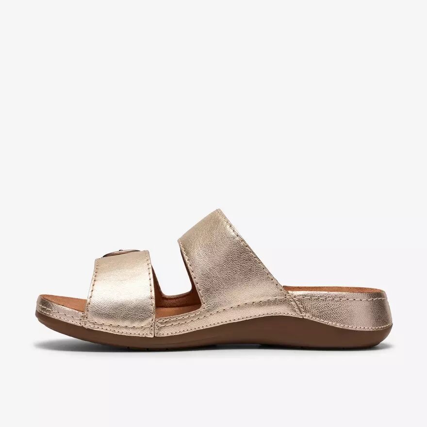 Sandali bassi da donna Cecily Step in pelle color champagne Sandali bassi da donna Cecily Step in pelle color champagne