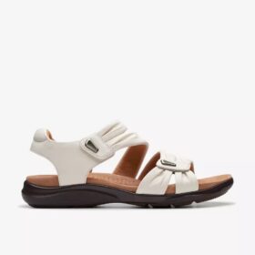 Sandali bassi da donna Kitly Ave in pelle bianco sporco