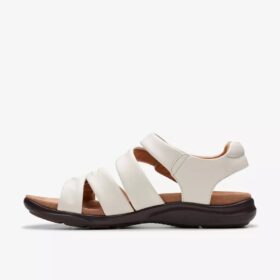 Sandali bassi da donna Kitly Ave in pelle bianco sporco