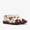 Sandali bassi da donna Kitly Ave in pelle bianco sporco Sandali bassi da donna Kitly Ave in pelle bianco sporco