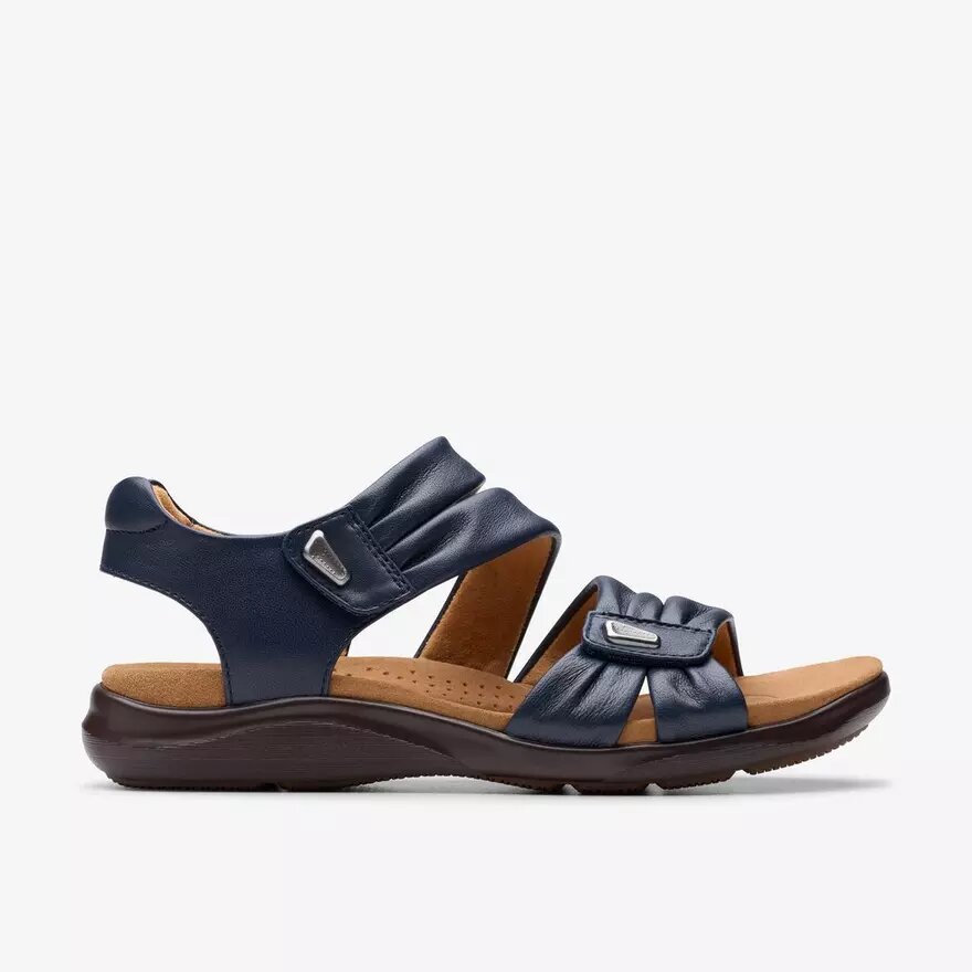 Sandali bassi da donna Kitly Ave in pelle blu navy Sandali bassi da donna Kitly Ave in pelle blu navy