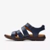 Sandali bassi da donna Kitly Ave in pelle blu navy Sandali bassi da donna Kitly Ave in pelle blu navy