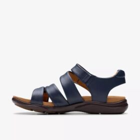 Sandali bassi da donna Kitly Ave in pelle blu navy