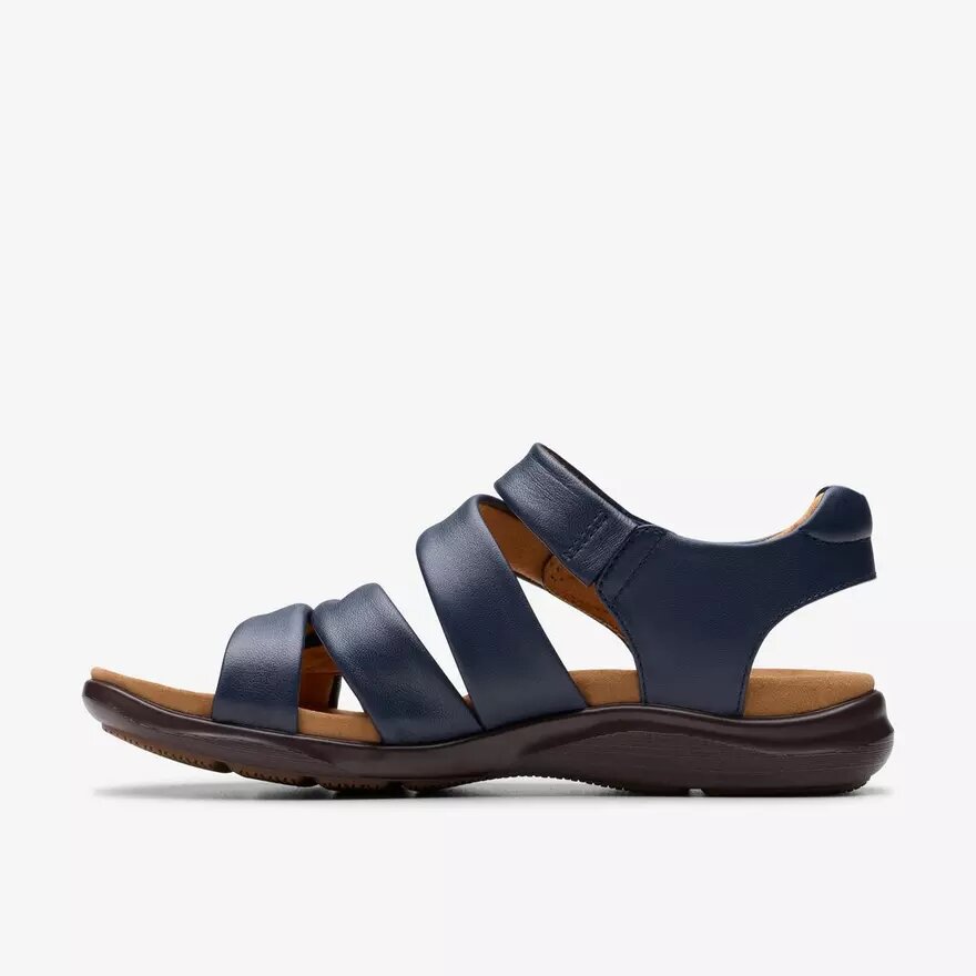 Sandali bassi da donna Kitly Ave in pelle blu navy Sandali bassi da donna Kitly Ave in pelle blu navy