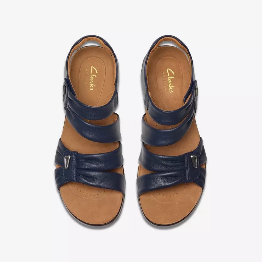 Sandali bassi da donna Kitly Ave in pelle blu navy Sandali bassi da donna Kitly Ave in pelle blu navy