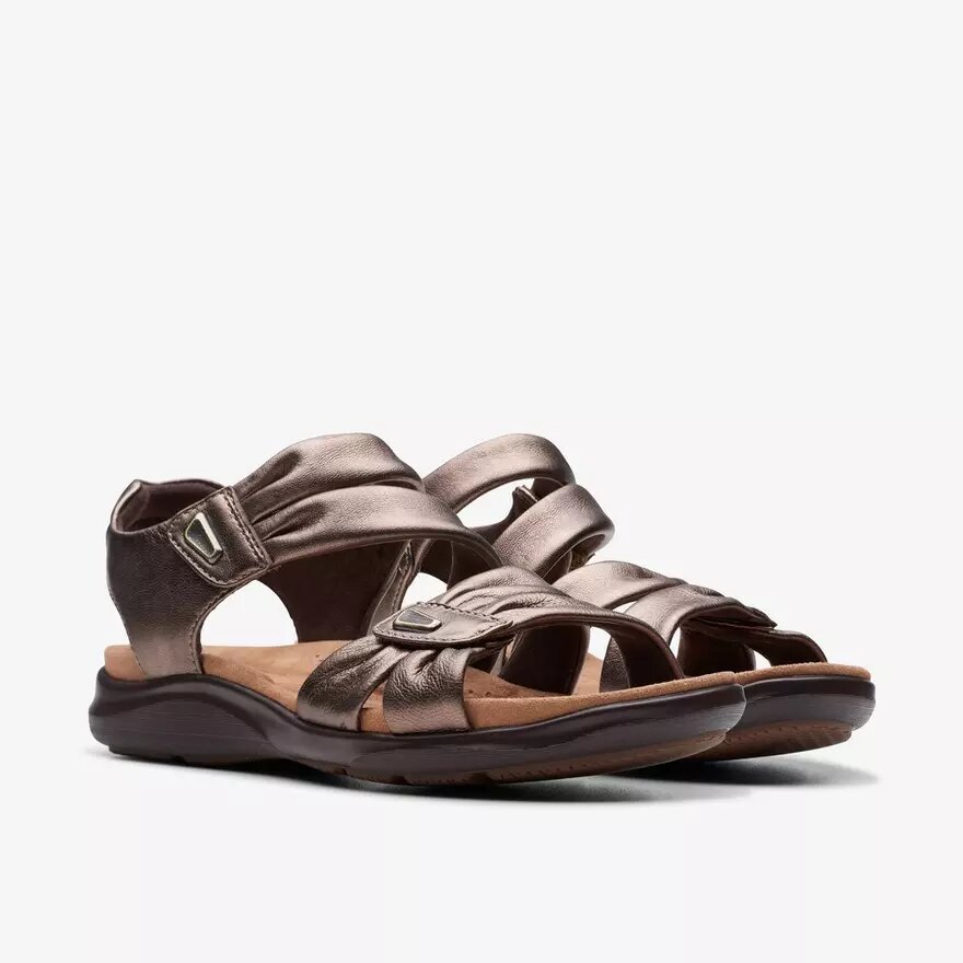 Sandali bassi da donna Kitly Ave in pelle color bronzo Sandali bassi da donna Kitly Ave in pelle color bronzo