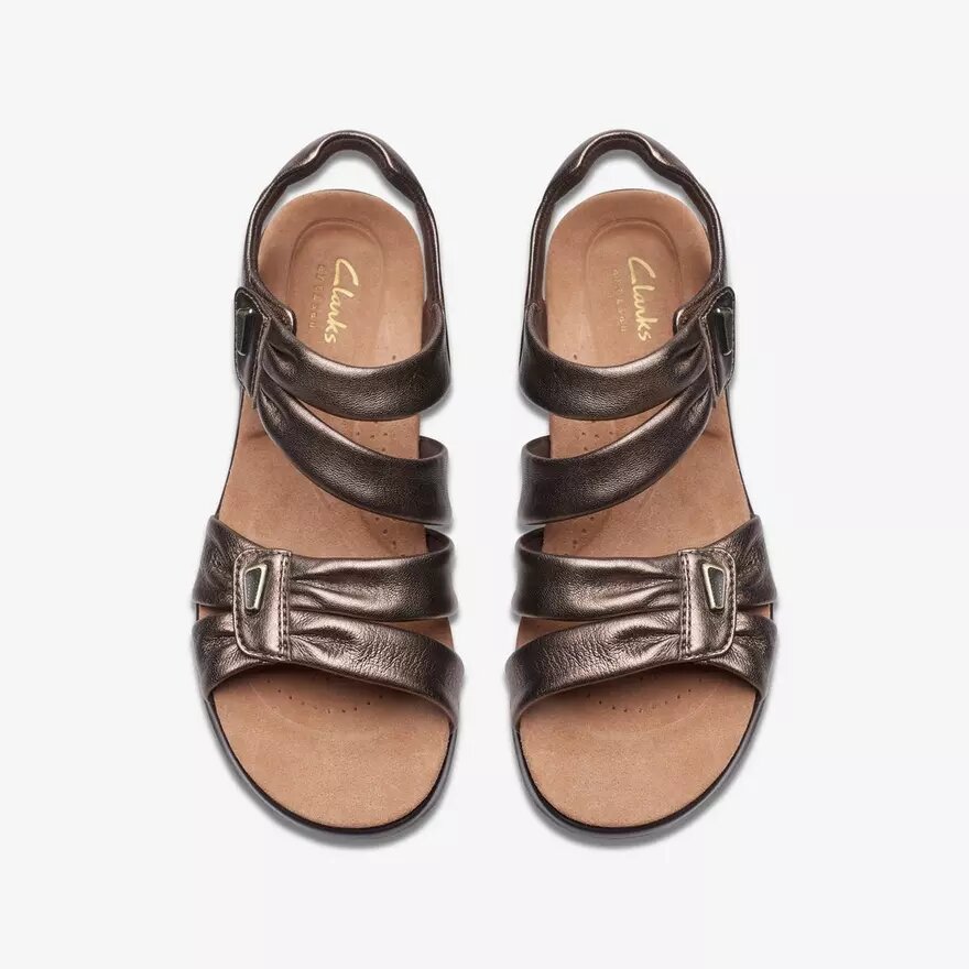 Sandali bassi da donna Kitly Ave in pelle color bronzo Sandali bassi da donna Kitly Ave in pelle color bronzo