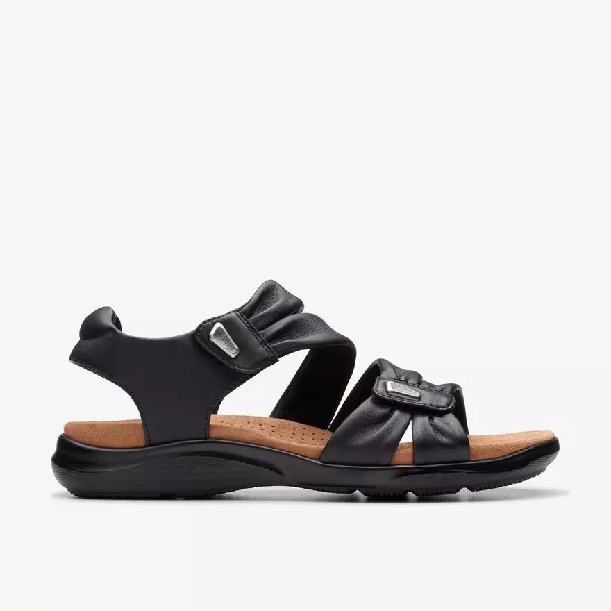 Sandali bassi da donna Kitly Ave in pelle nera Sandali bassi da donna Kitly Ave in pelle nera