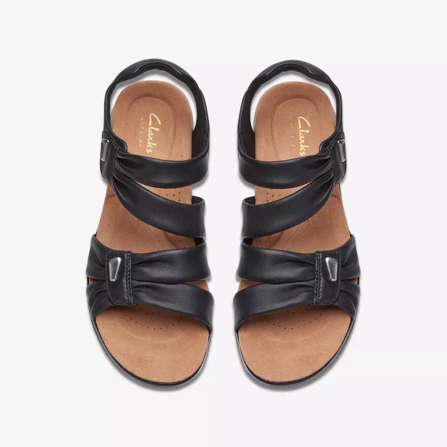 Sandali bassi da donna Kitly Ave in pelle nera Sandali bassi da donna Kitly Ave in pelle nera