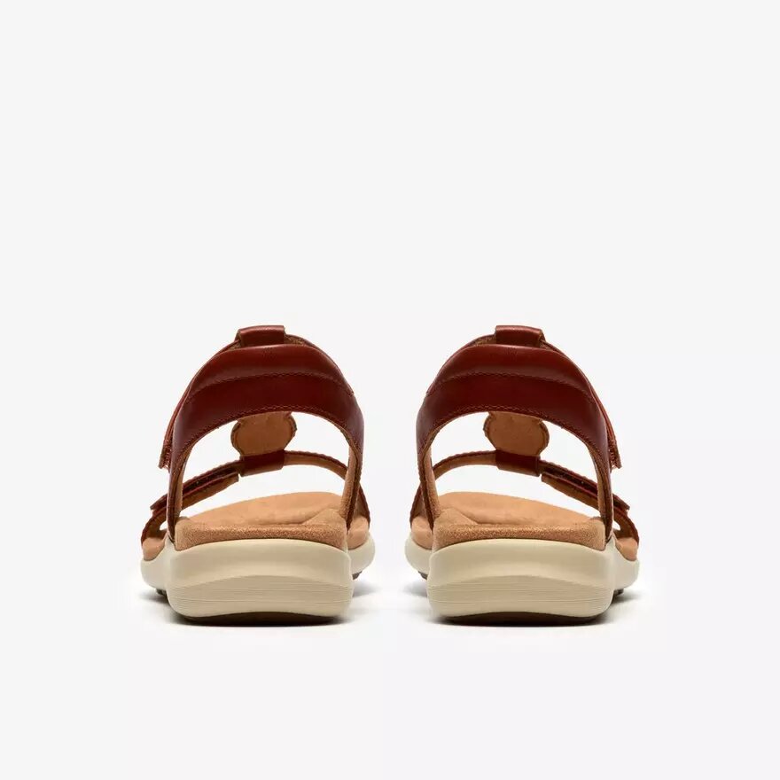 Sandali bassi da donna Kitly Gem in pelle arancione bruciato Sandali bassi da donna Kitly Gem in pelle arancione bruciato