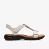 Sandali bassi da donna Kitly Gem in pelle bianca Sandali bassi da donna Kitly Gem in pelle bianca