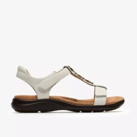 Sandali bassi da donna Kitly Gem in pelle bianca
