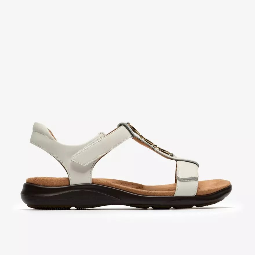 Sandali bassi da donna Kitly Gem in pelle bianca Sandali bassi da donna Kitly Gem in pelle bianca