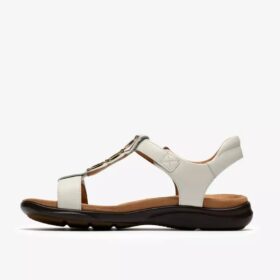 Sandali bassi da donna Kitly Gem in pelle bianca