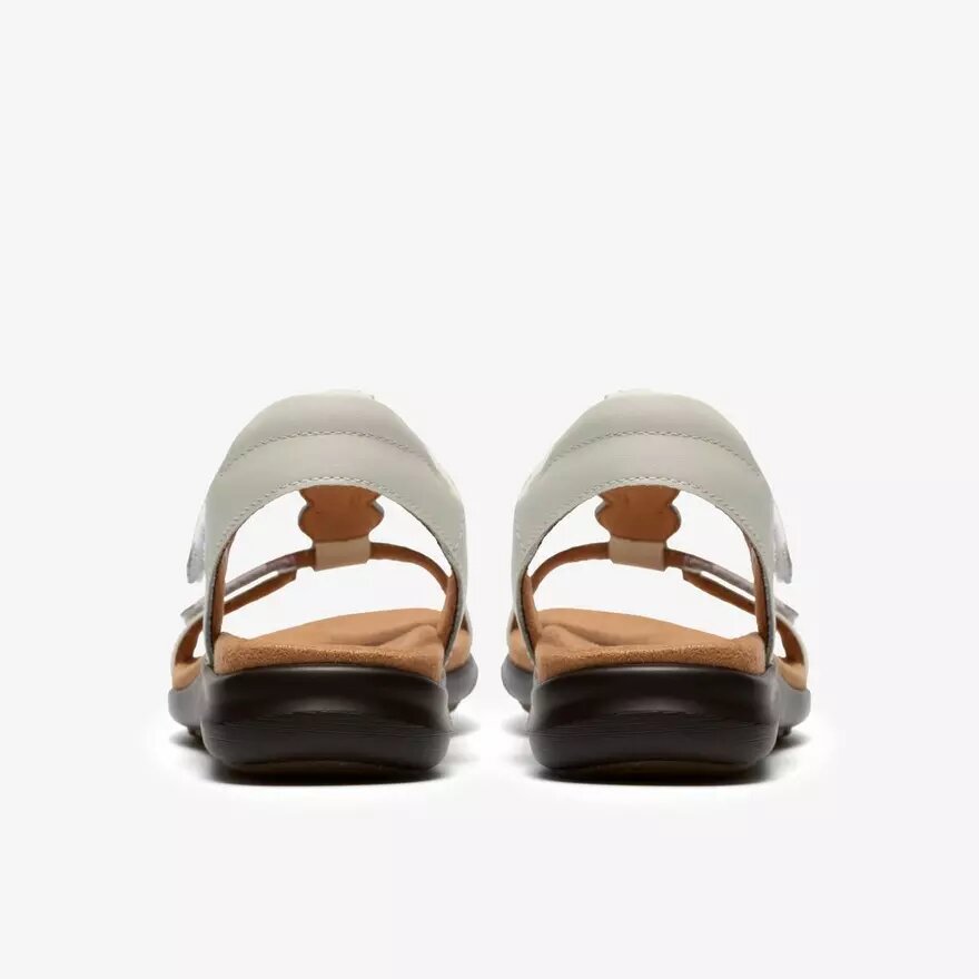 Sandali bassi da donna Kitly Gem in pelle bianca Sandali bassi da donna Kitly Gem in pelle bianca
