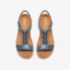 Sandali bassi da donna Kitly Gem in pelle blu denim Sandali bassi da donna Kitly Gem in pelle blu denim