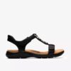 Sandali bassi da donna Kitly Gem in pelle nera Sandali bassi da donna Kitly Gem in pelle nera